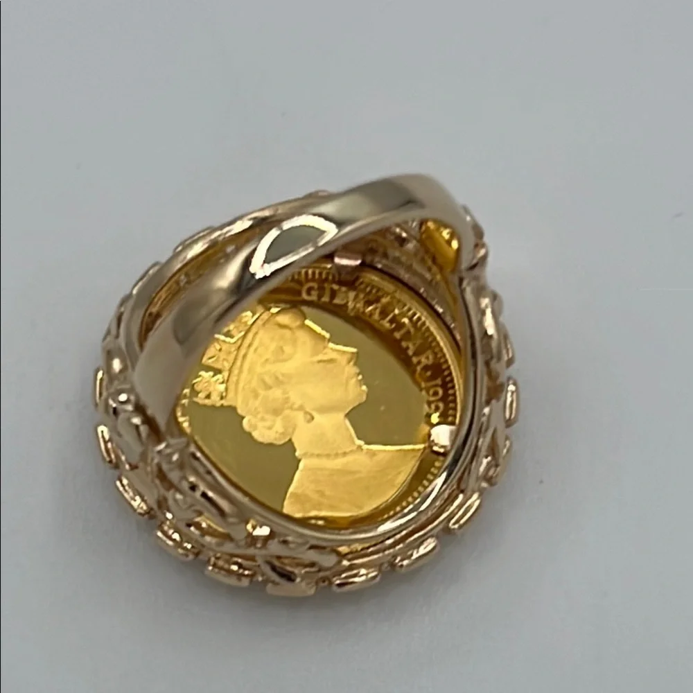 C146 1997 1/10 oz Yorkie .9999 Fine Gold Coin Ring – Set in Solid 14K sz 5.75 - Picture 7 of 12